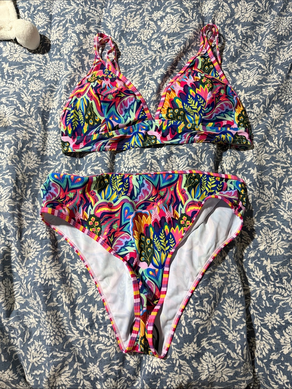 Multicolor Floral Print Two-Piece Swim Set